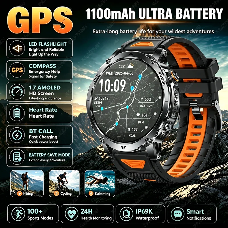 Outdoor Lighting Timer - GPS Açık Hava Askeri Akıllı Saat