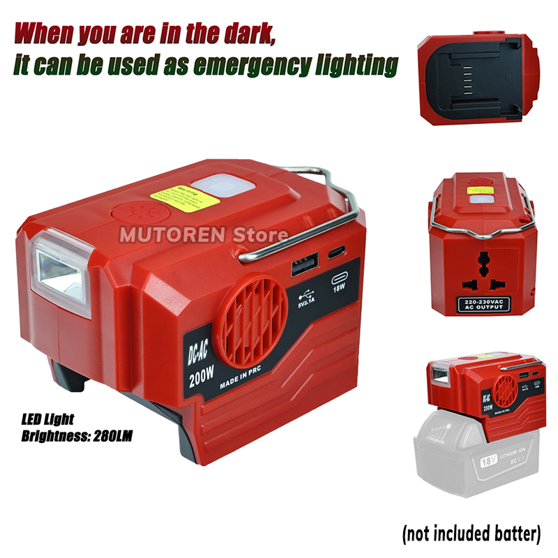 Outdoor Lighting Battery Operated - 200W taşınabilir güç inverteri 120V/220V açık