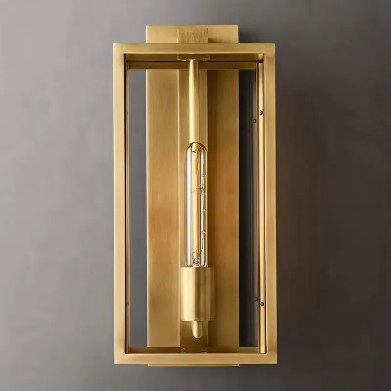 Outdoor Lighting Brass - Modern Antik Duvar Lambası, Masif Pirinç