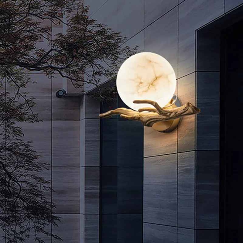 Outdoor Lighting Brass - İtalyan Mermer Duvar Lambası Su Geçirmez