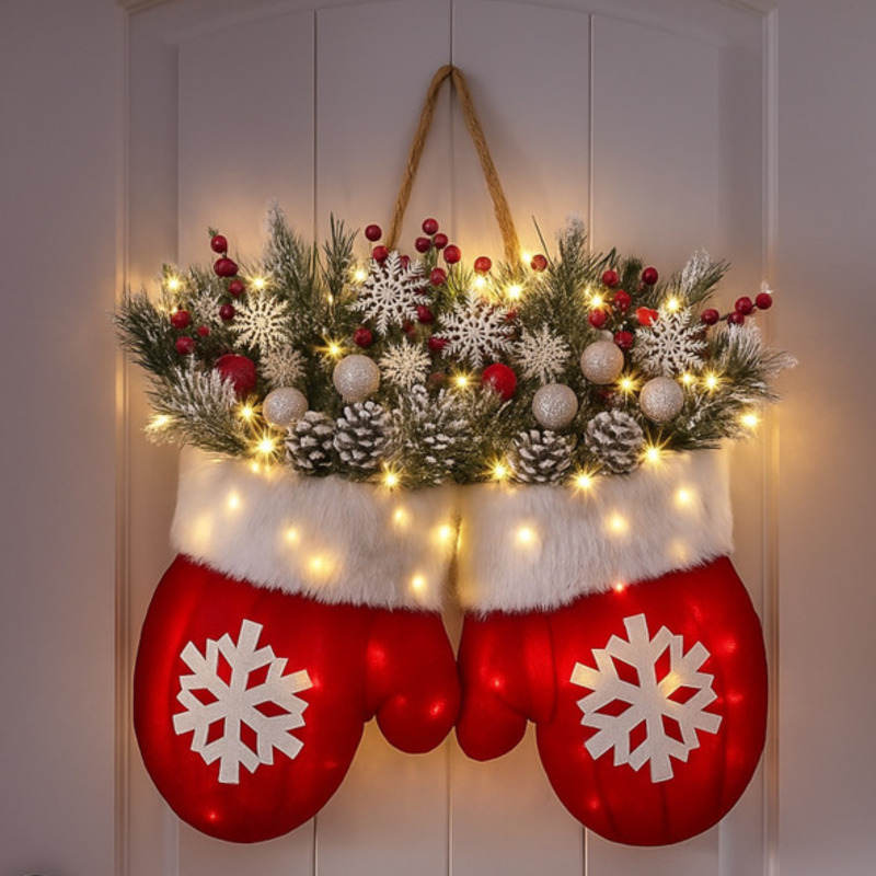Noel Işıklı Çelenk Eldiven Süs - Lighting Wedding Outdoor incelemesi ve fiyatı