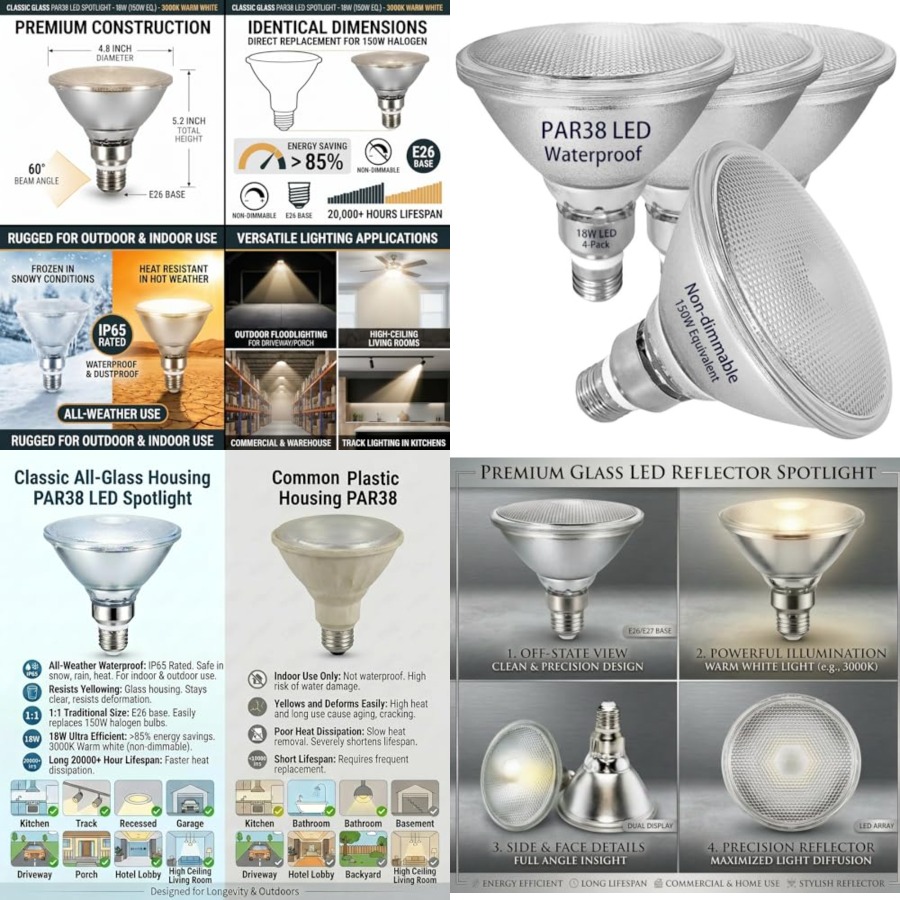 Cam Reflektörlü PAR38 LED Ampu - Outdoor Lighting Bulbs incelemesi ve fiyatı