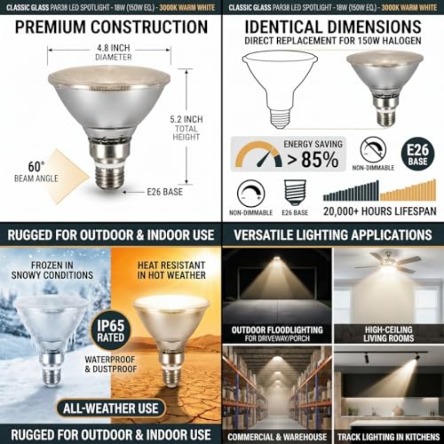 Cam Reflektörlü PAR38 LED Ampu - Outdoor Lighting Bulbs incelemesi ve fiyatı