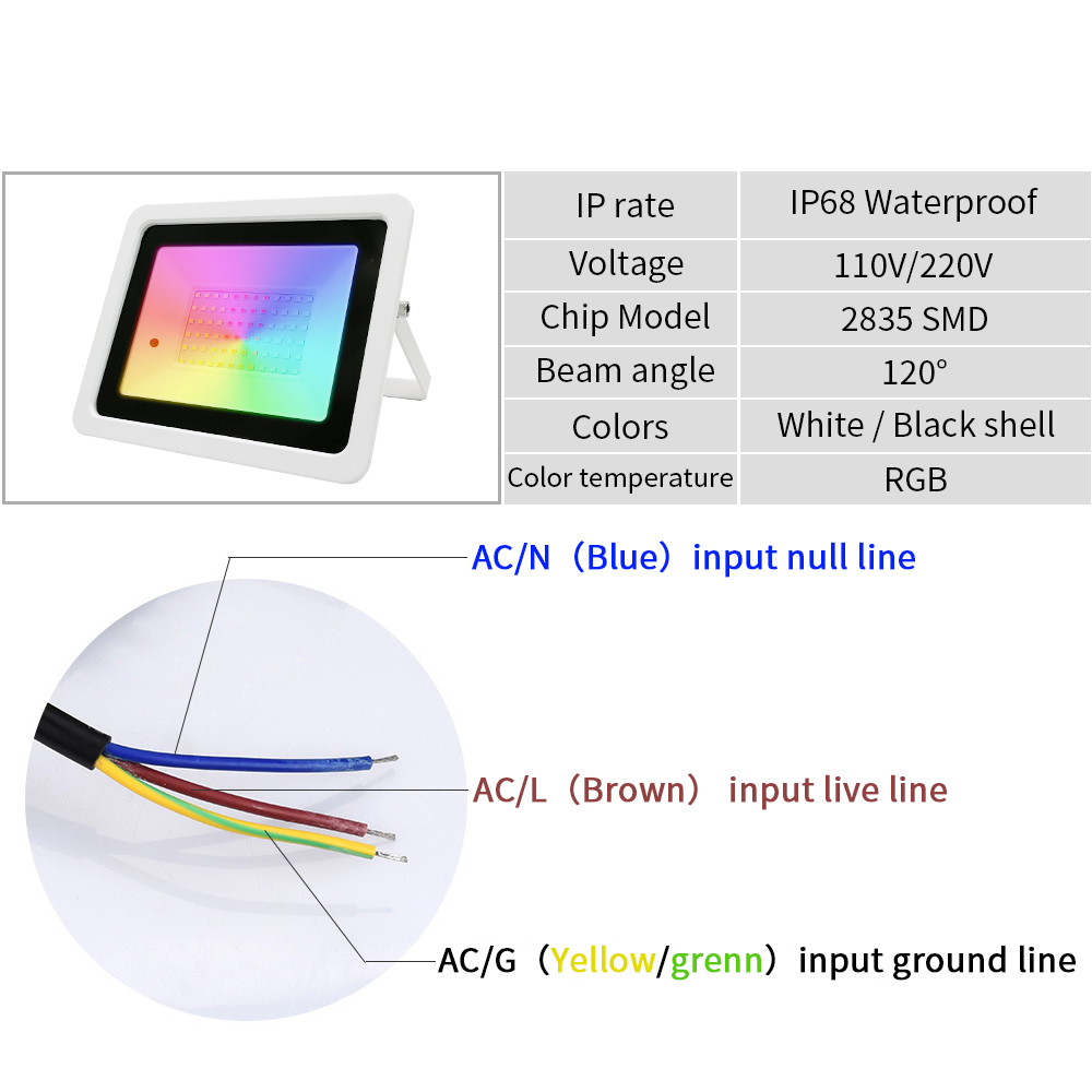 Led RGB Projektör 20W 30W 50W  - Outdoor Lighting Zigbee incelemesi ve fiyatı